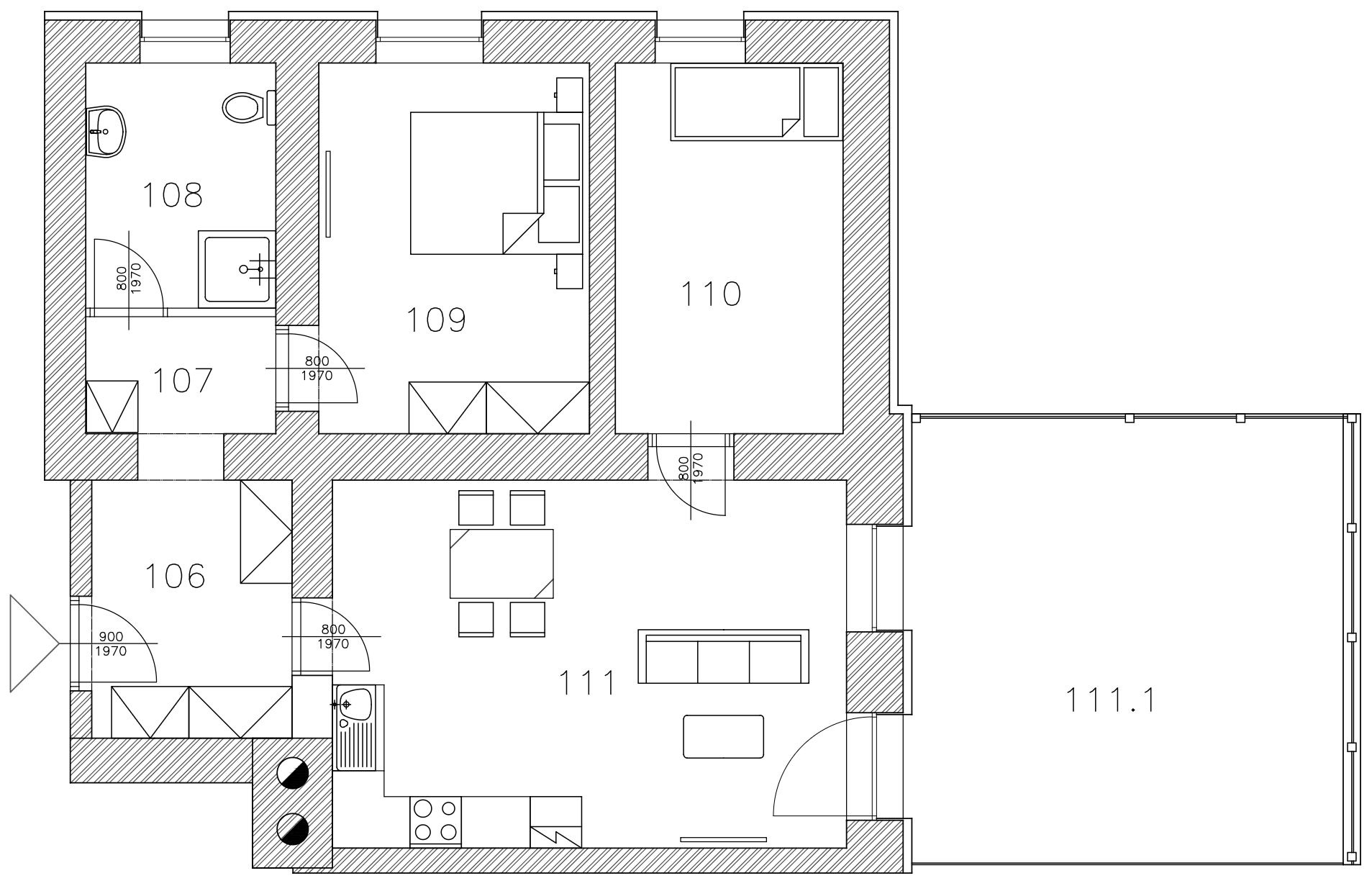 Půdorys apartmánu A
