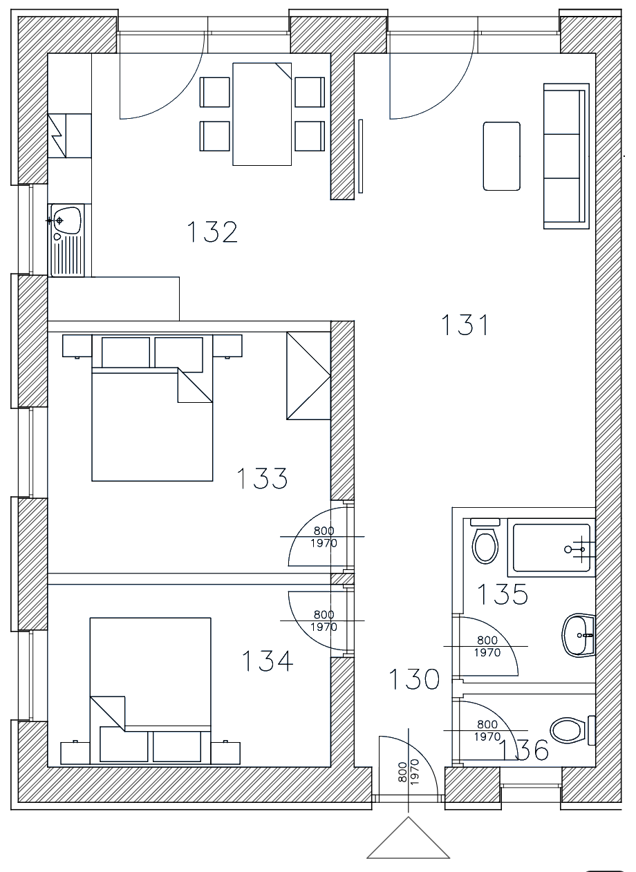 Půdorys apartmánu E