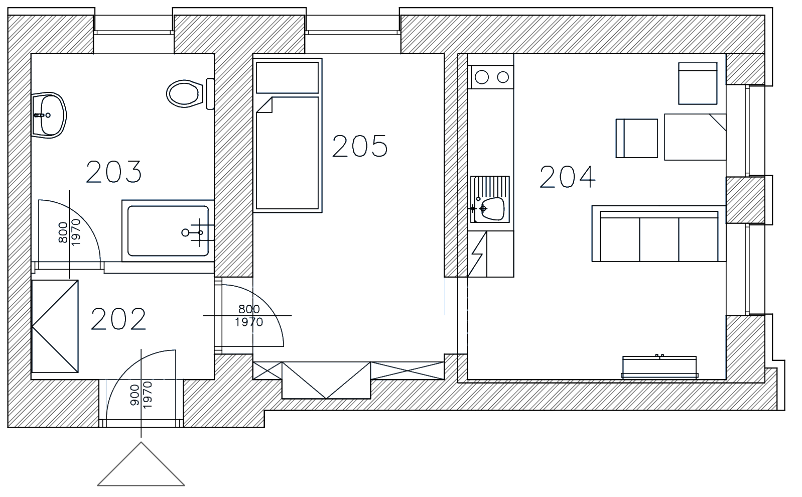 Půdorys apartmánu F