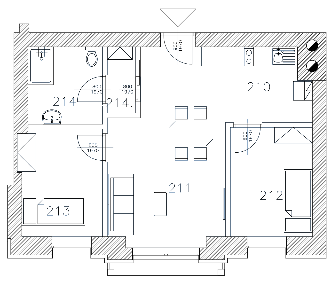 Půdorys apartmánu H