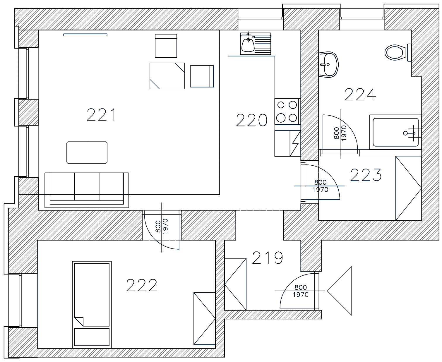 Půdorys apartmánu J