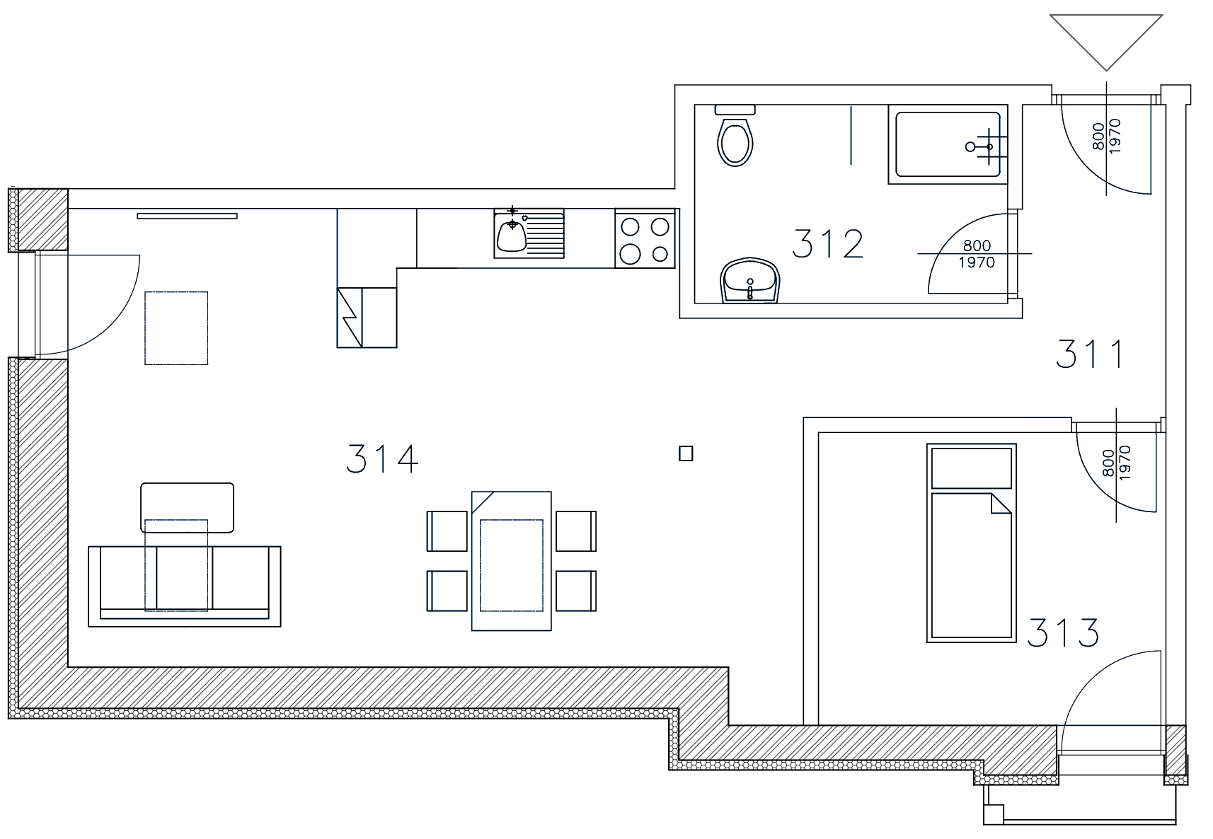 Půdorys apartmánu O