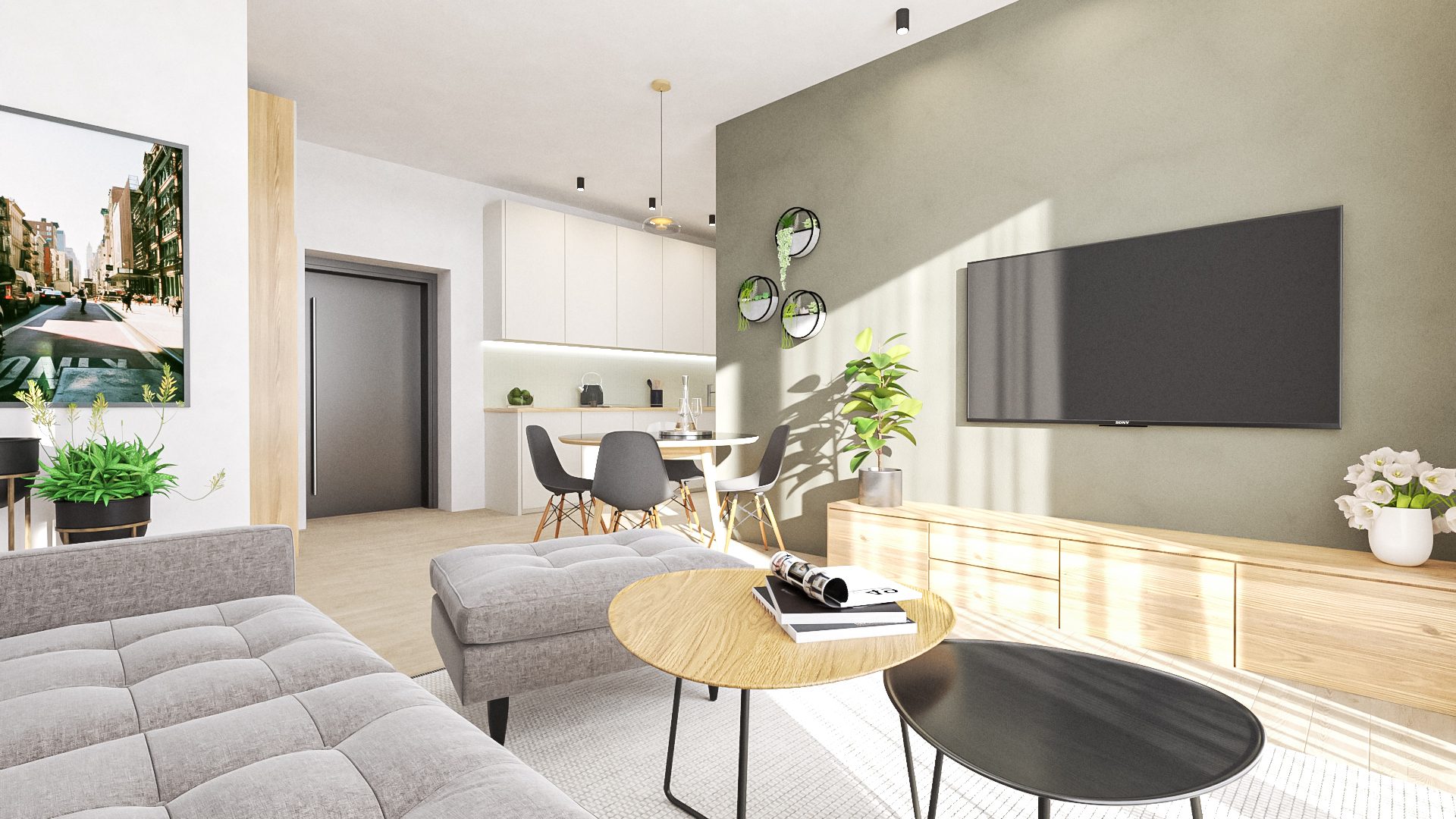 Interiér apartmánu 3+kk